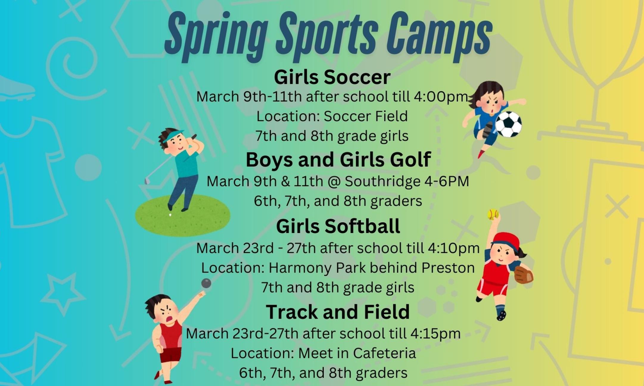 Spring Sports Camps Information