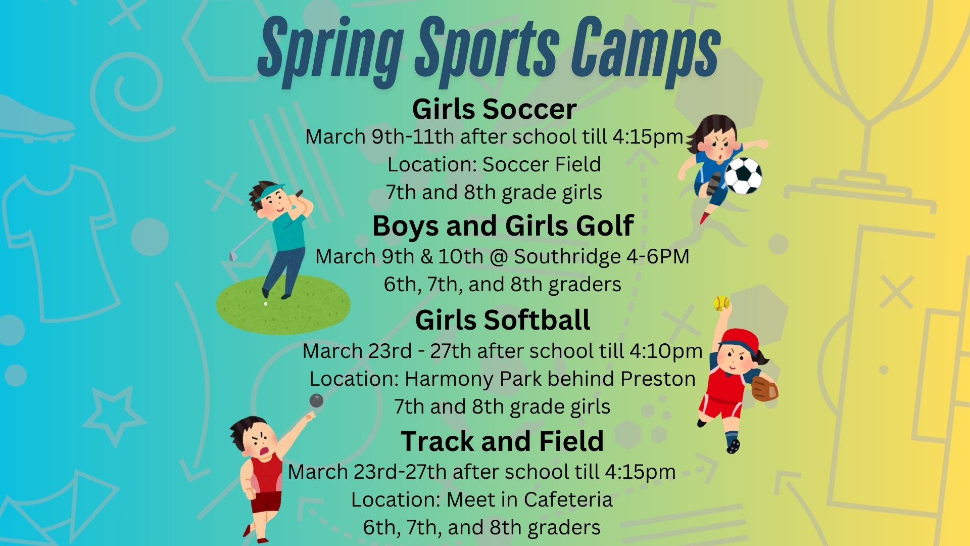 Spring Sports Camps Information