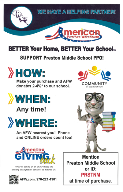 American Furniture supports PPO use ID PRSTNM with purchases