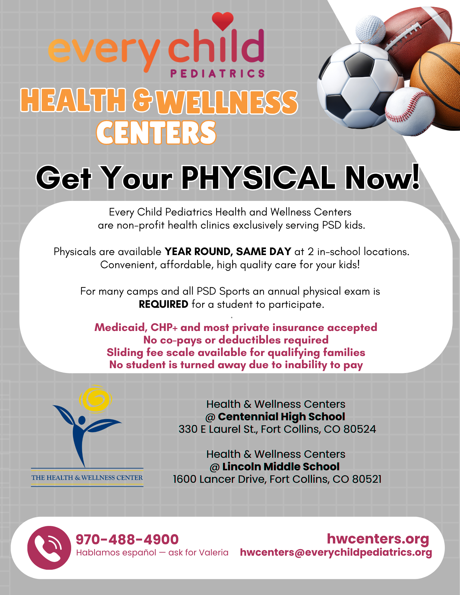 Health and Wellness Centers Flier