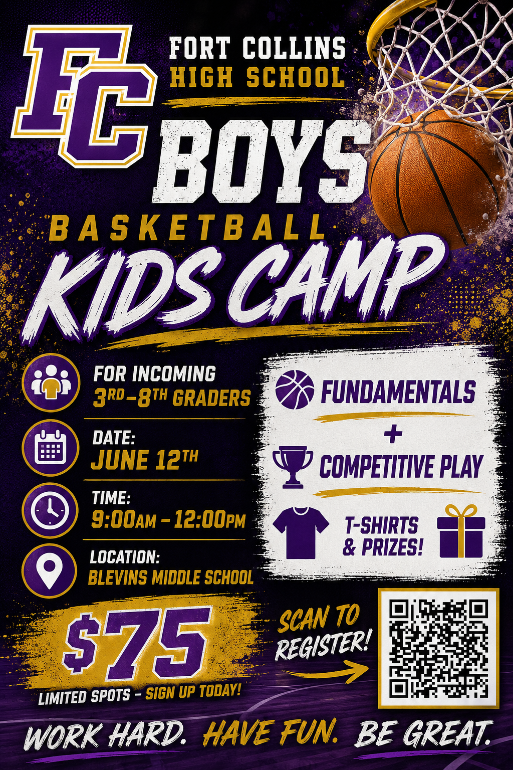 Fort Collins High School Boys Basketball Camp