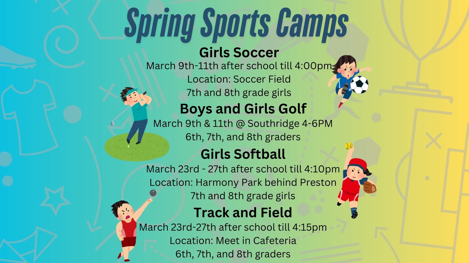 Spring Sports Camps Information