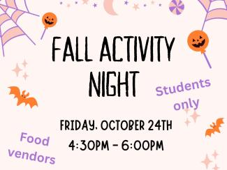 Flier for Fall Activity Night