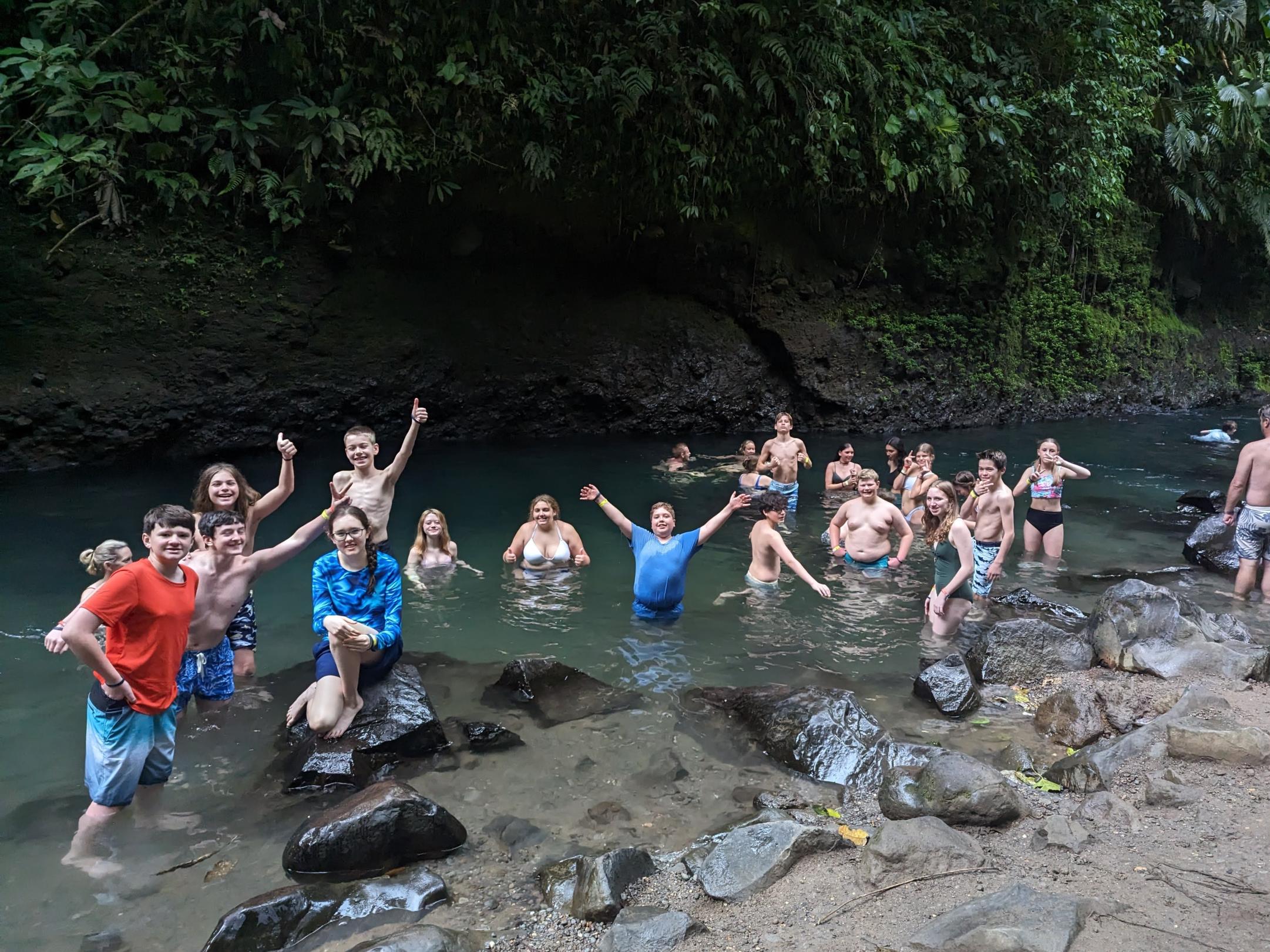 Costa Rica crew in the river
